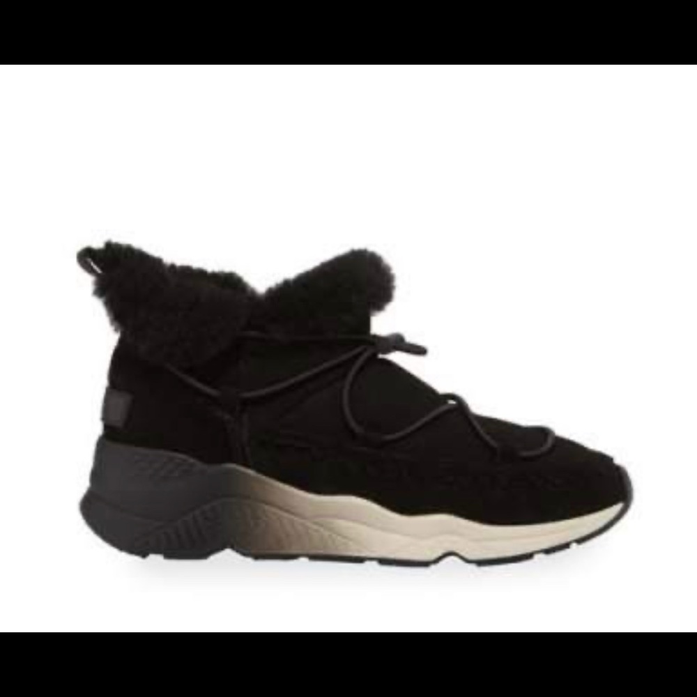 Ash Mitsuoko shearling sneaker black